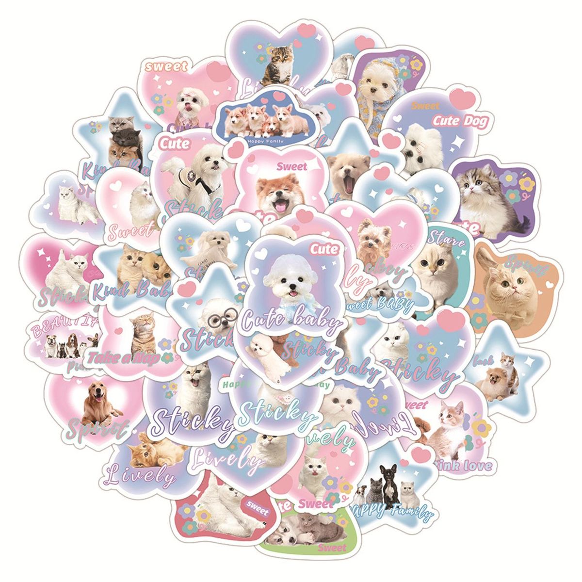 60Pcs Cartoon Stickers DIY Phone Laptop Tablet Notebook Graffiti Stickers