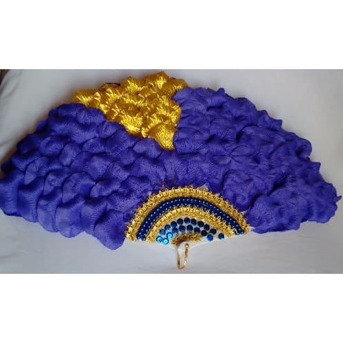 Brides n Queens "Psychedelic"  Blue Petals Bridal Hand-fan