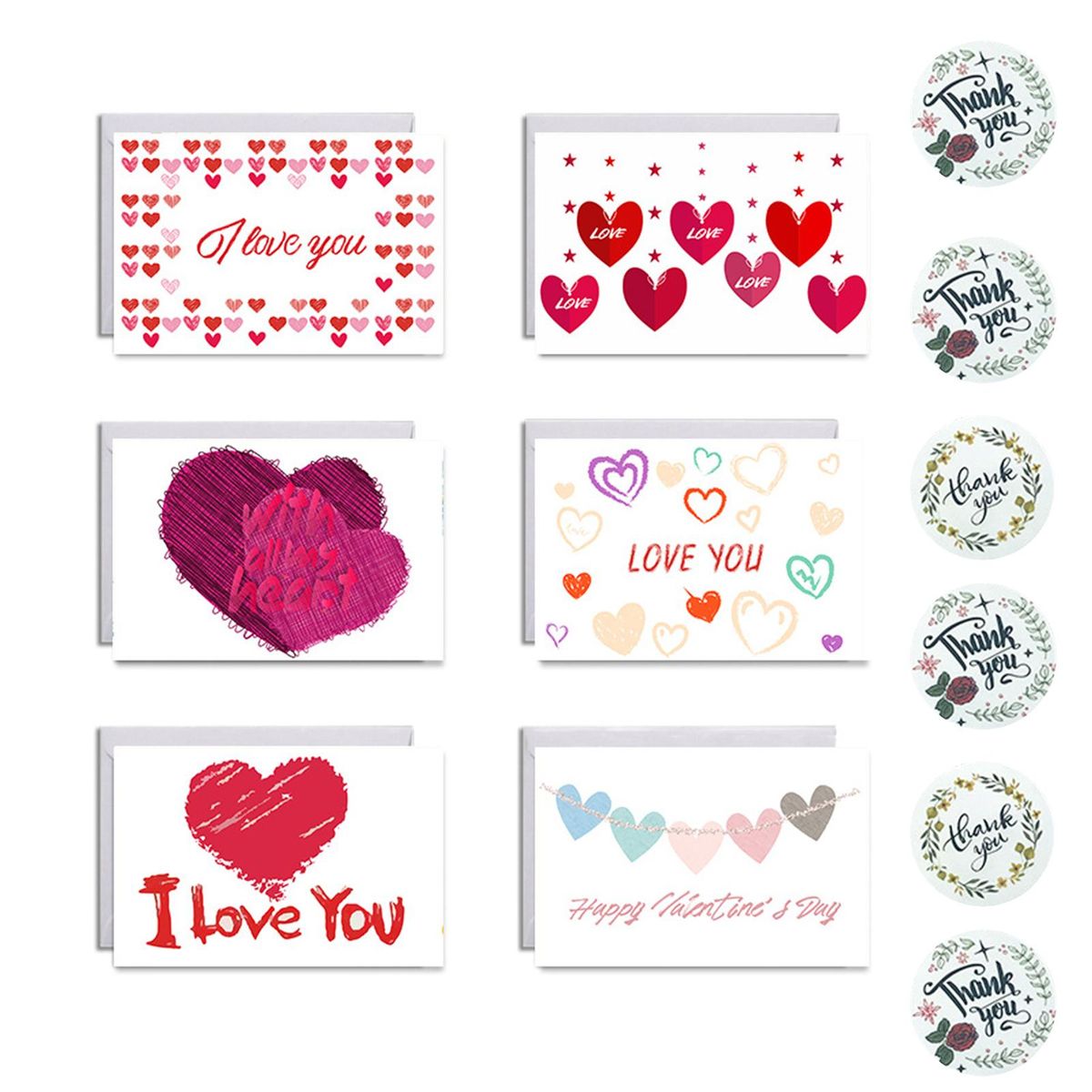 1 Set Gifts Card Sincerest Wishes Heart Pattern Valentines Day Blessing Card