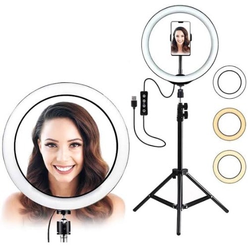 10 Inches Ring Light With Tripod Stand And Mobile Phone Holder