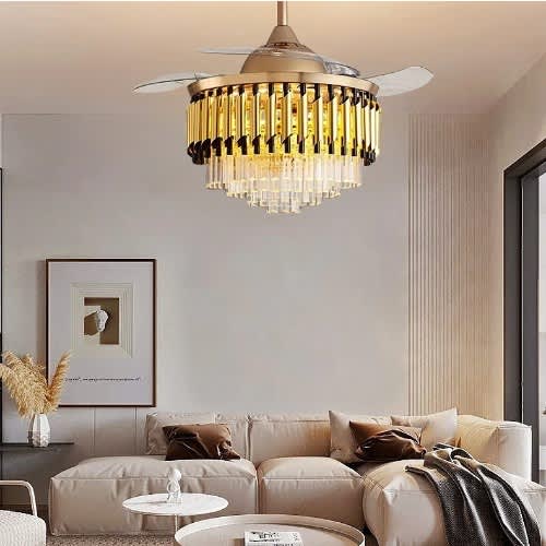 Chandelier Ceiling Light Fan With Remote Control 500mm