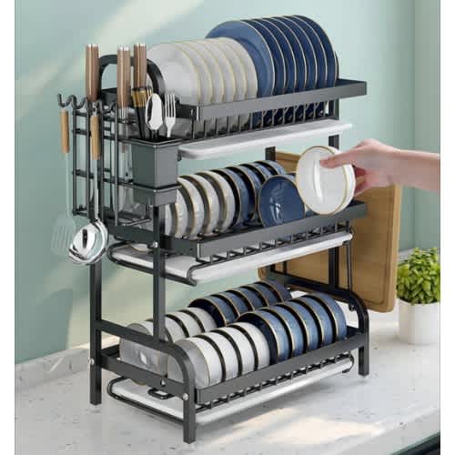 3 Tier Dish Storage Drain Rack