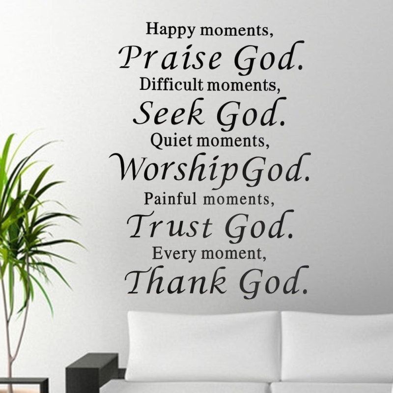 Adhesive Removable Praise Seek Thank God Wall Sticker Decal-