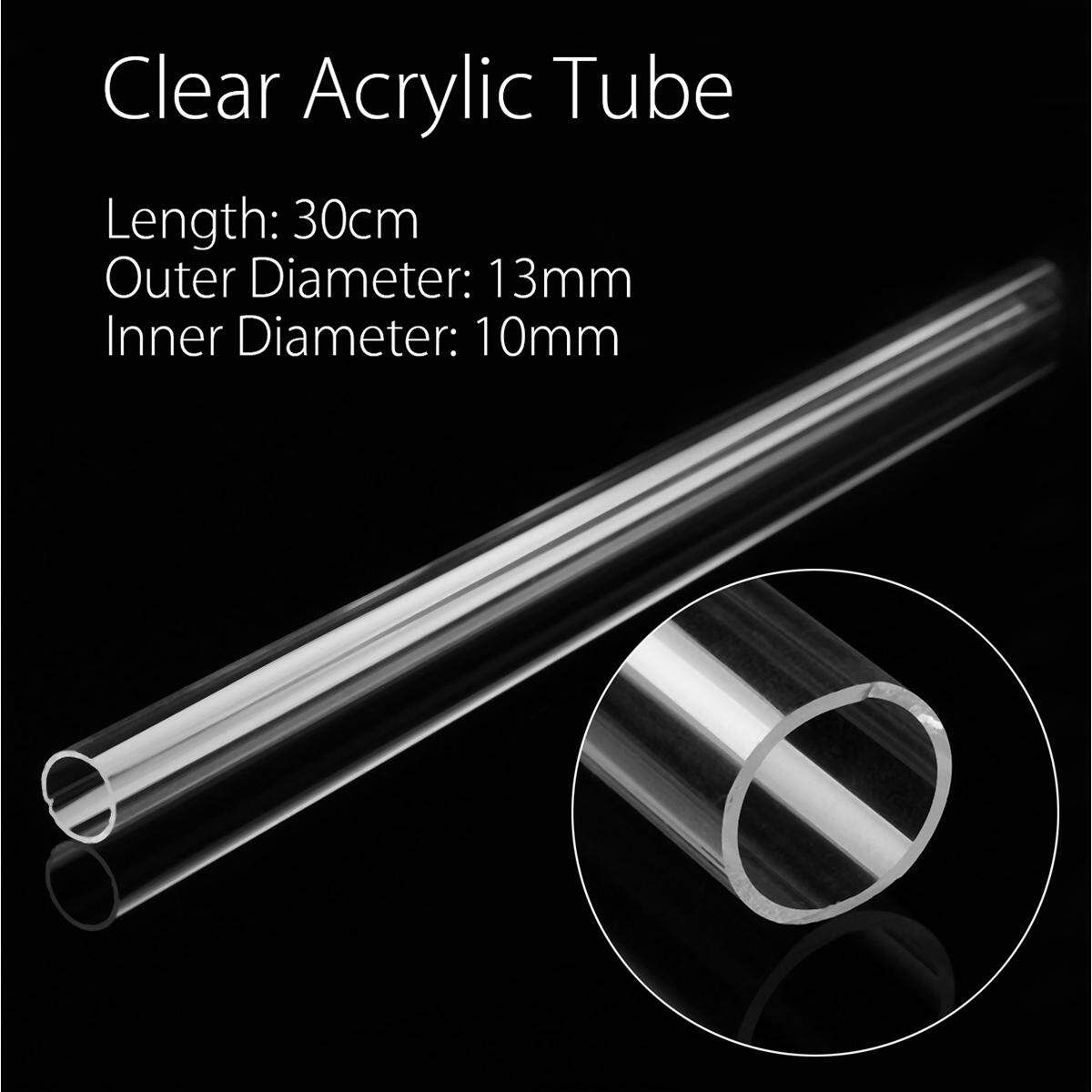Clear Acrylic Plastic Lucite Tube 30cm 12" Inch Long 1.27cm OD X 1.1cm ID Pipe