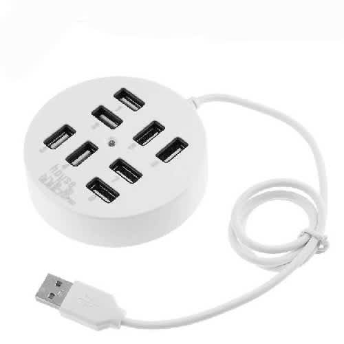 8 Ports USB Hub - White