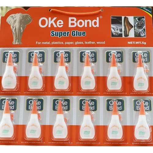 12pcs -Oke Bond Supper Glue, Metal, Plastic, Paper, Glass Leather Wood