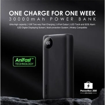 Oraimo Powerbank With Type C In & Out Put - 30000mAh