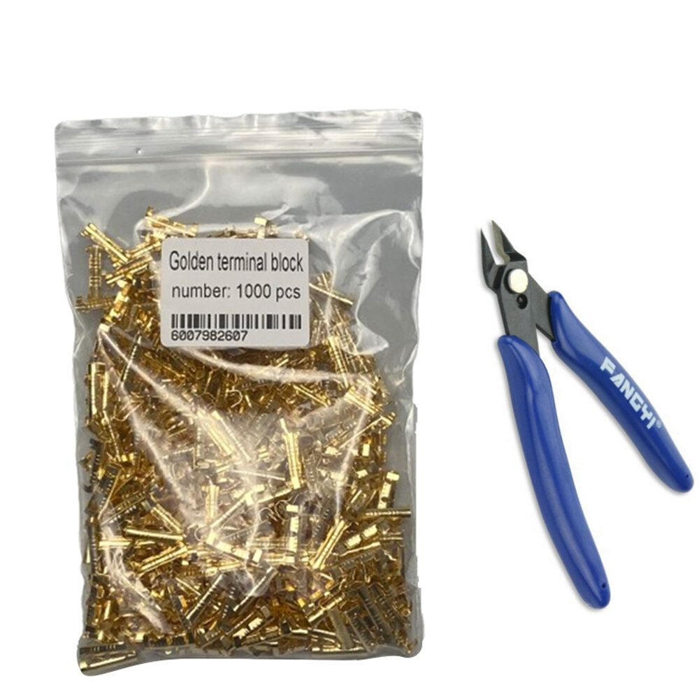 1000PCS Gold 453 U-Shaped 0.3-1.5mm 2 Terminal Tab Cold