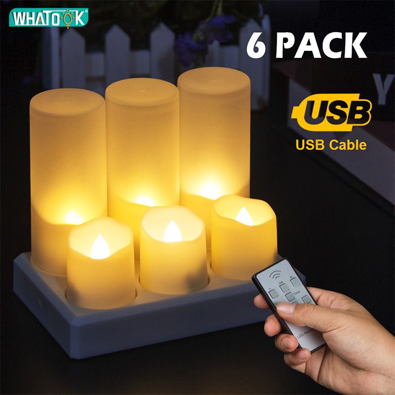 6 Pack LED Flameless Candles Remote Electric Tea Light Fake