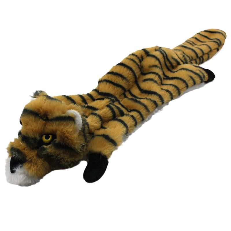 45/60CM Plush Pet  Dog Chew Toy With Squeaker Animal Shape For Small Medium Dogs Puppy Fox Wolfdog Squirrel Lion Tiger Leopard-Tiger