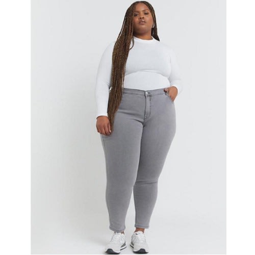Chloe Skinny Denim Jeans For Plus Size -  High-waist Ultra Soft - Grey