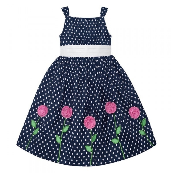 Polka Dot Emma Rose Dress - Blue