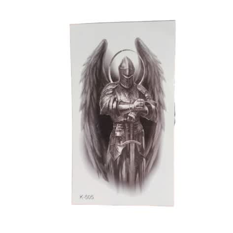 Winged Knight Warrior Temporary Tattoo Stickers