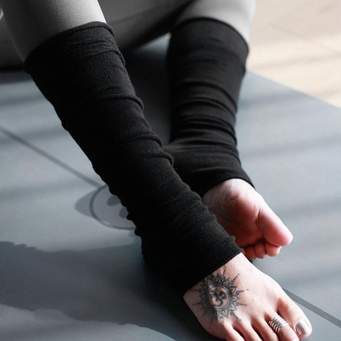 Leg Warmers Long Socks Boots For Dance Yoga Fitness Gym Exercise Black