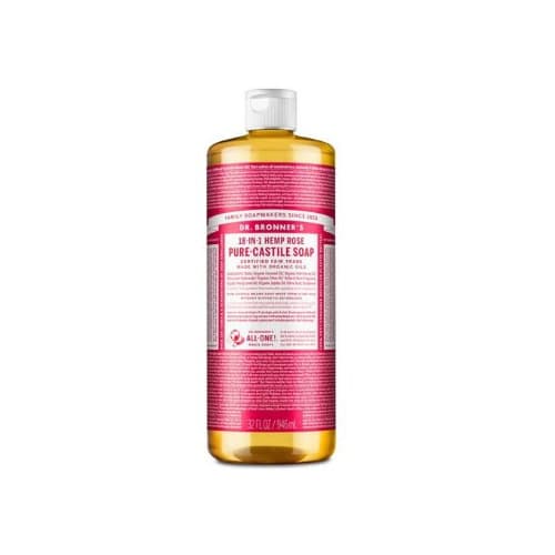 18 In 1 32oz 946ml Hemp Rose Pure Castile Liquid Soap