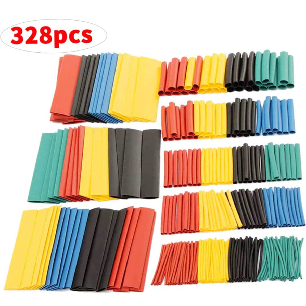 328PCS Heat Shrink Tubing 2:1 Electrical Wire Cable Wrap