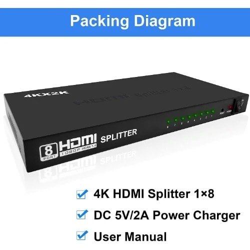 4k Hdmi Splitter 8 Port