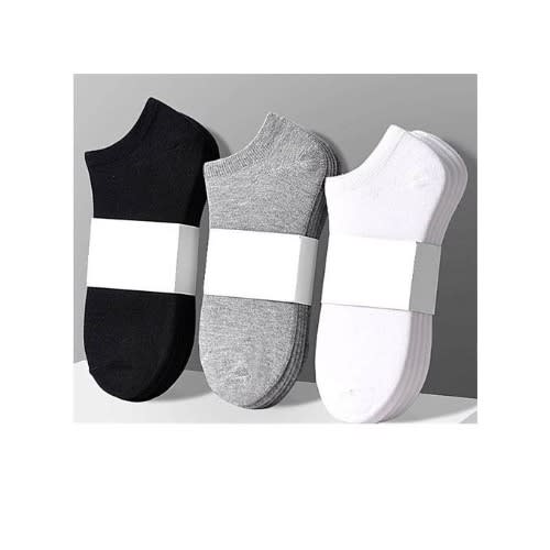 Unisex Ankle Socks - 3-in-1 - Black + White & Ash