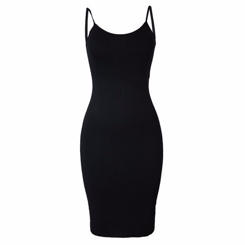 Sleeveless Bodycon Midi Pencil Gown - Black