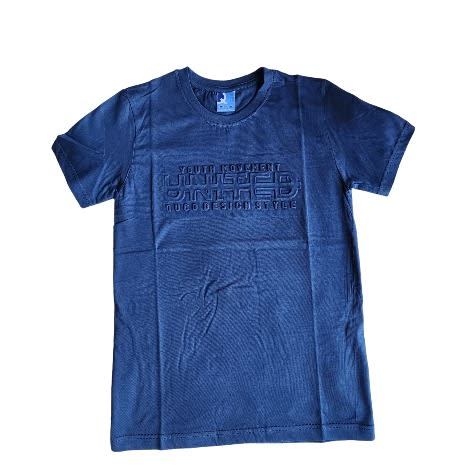 AWW 3D Embossed Male Tshirt- Navy Blue