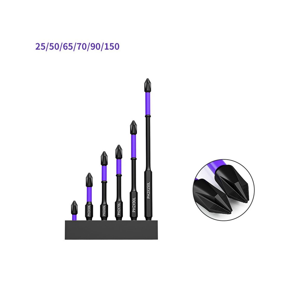 PH2 Magnetic Batch Head Crosses Screwdriver Impact Drill Bit Screw 70mm Non- Electric Screwdriver Power Tools