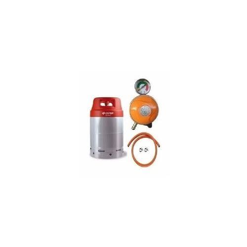 Gas Cylinder With Metered Regulator Hose & Clips - 12.5kg - Red