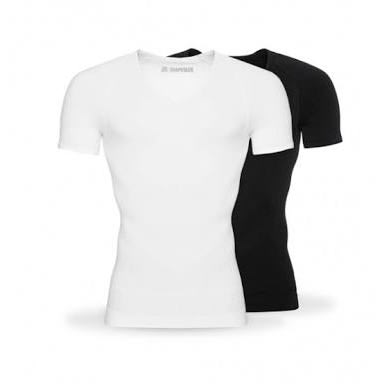 2 In 1 V Neck Shirts - Black & White