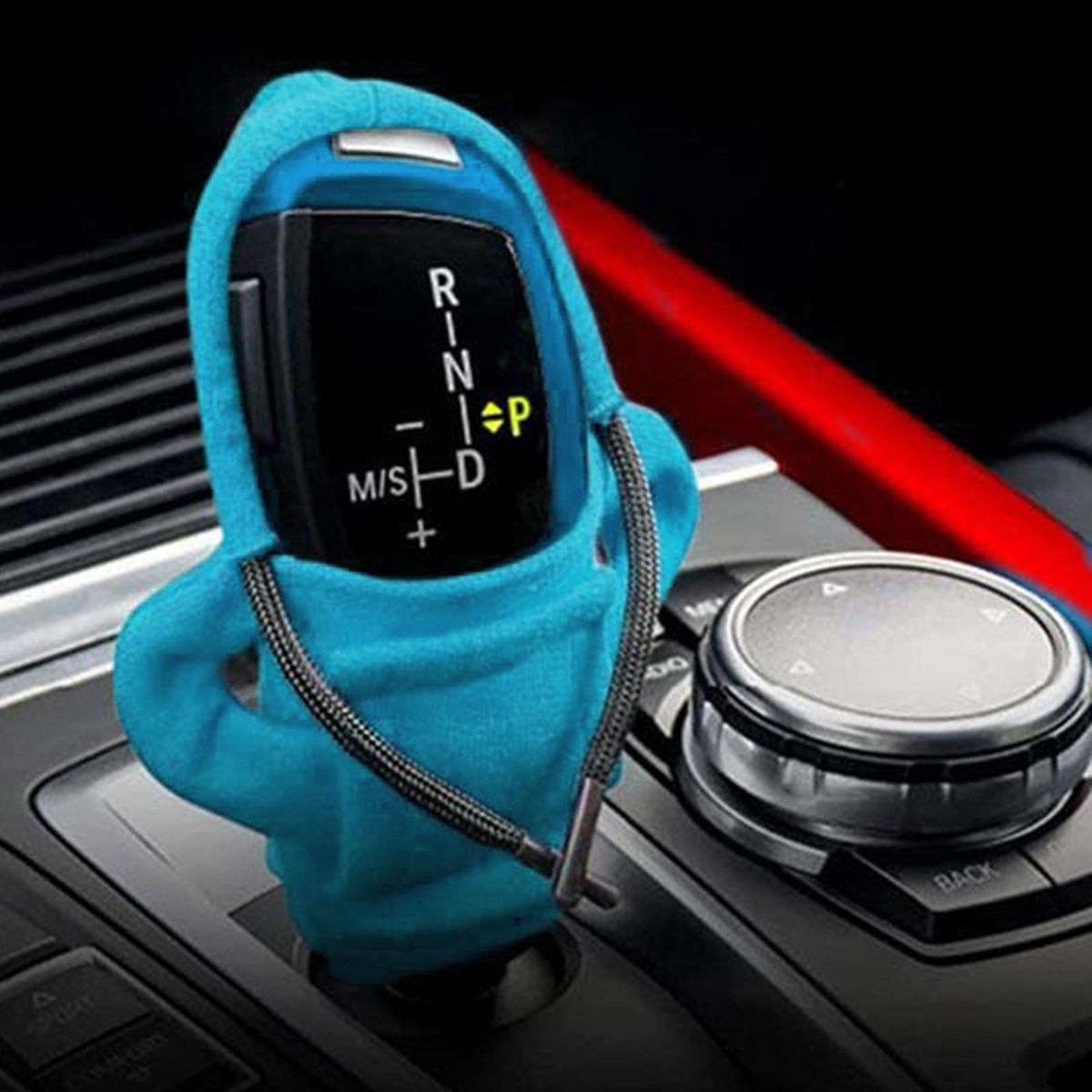 Gear  Lever Knob Cover Funny Hoodie Cool Shifter Blue