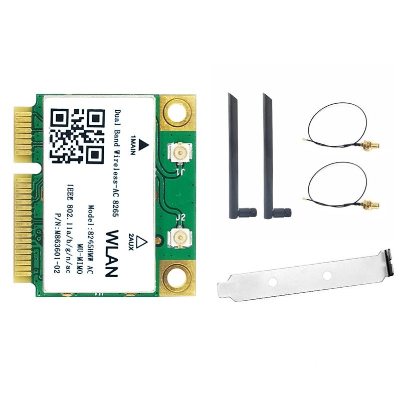 WiFi Card 8265 AC 8DB Antenna 1200M Mini PCIE 2.4+5G