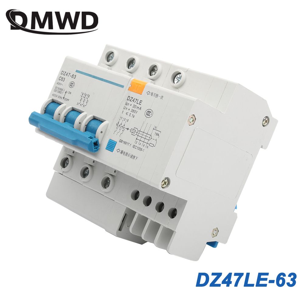 DZ47LE-63 3P 6A 10A 16A 20A 25A 400V 50 60HZ 32A 40A 63A