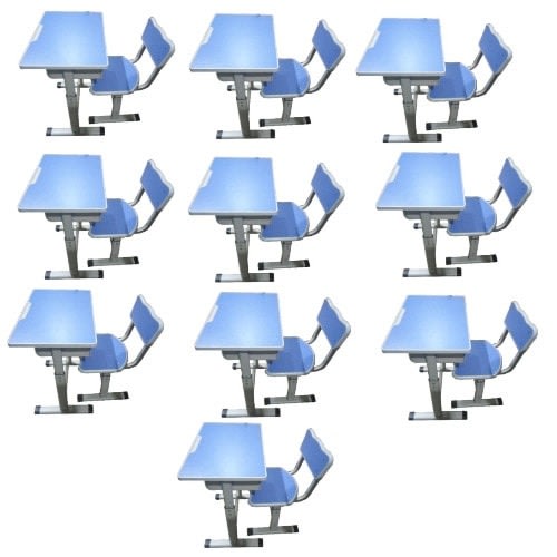 Student's Study Table & Chair - Blue - 10 Pieces