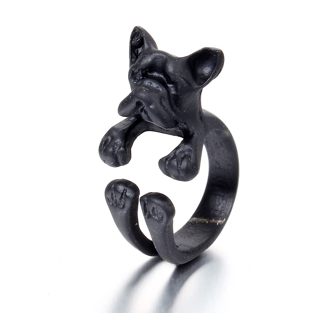 Fashion Trendy Dog Ring Bulldog Open Ring For Women