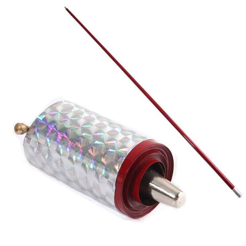 3PCS HOT Appearing Magic Cane Metal Silver Tricks Close Up Illusion Silk To Wand Red