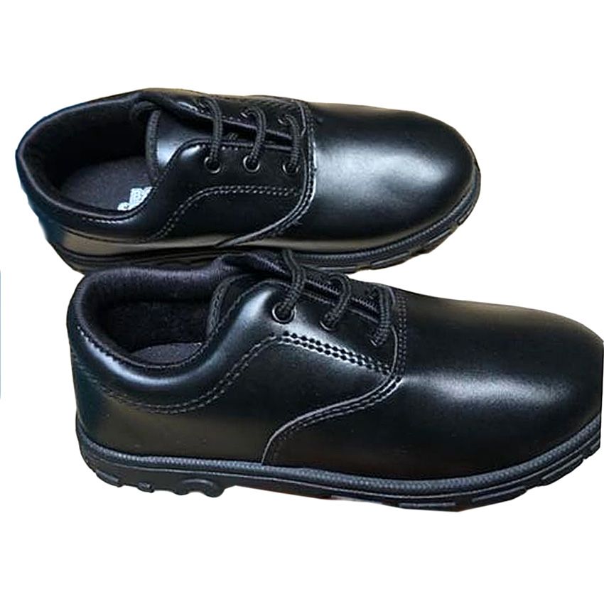 Back To School Boys School Shoes - Black WWith Free Sock