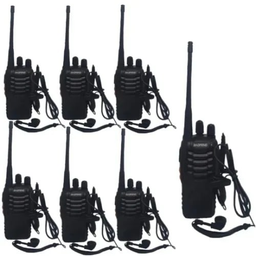 Baofeng Walkie Talkie Two Way Radio With Earpiece - 7 Pieces