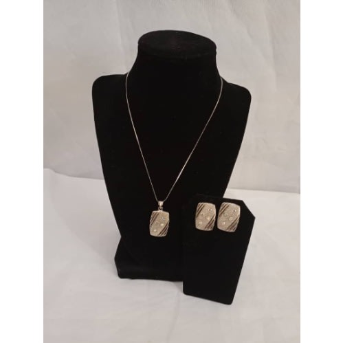 Sterling Sliver Pendant With Earrings For Women