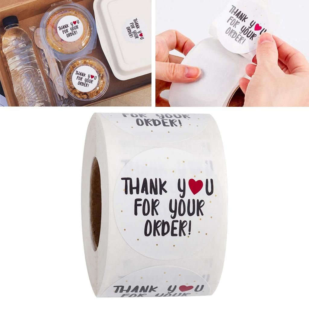 500x THANK YOU FOR YOUR ORDER Packaging Stickers Seals Multicolor