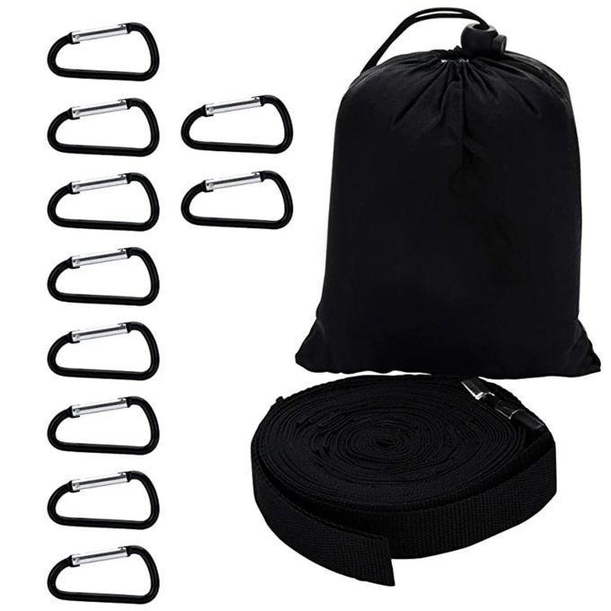 Travel Nylon Multi-fun Tion Belt Hook Rope With 10 D Bu Kles + Storage Bag-bla K-430 M*2.5 M
