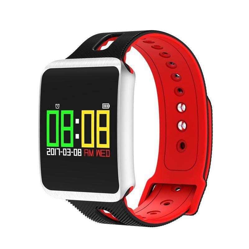 IP68 Waterproof Multifunctional 0.96 Inch Screen Bluetooth Bracelet Smart Watch Red (red)