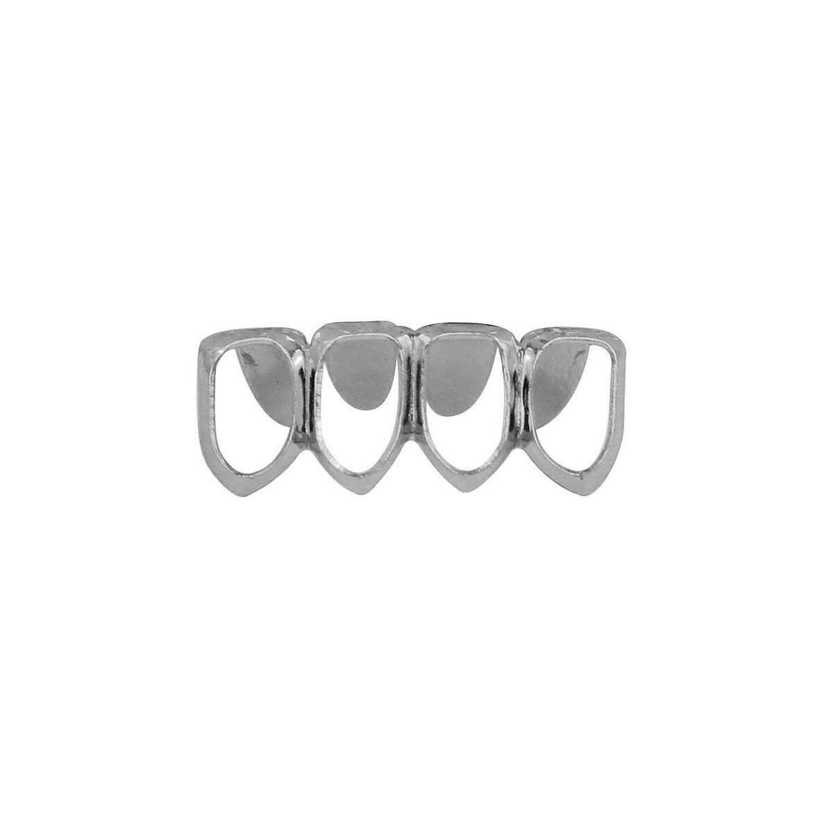 Unisex Women Men Rose Gold Plated Hip Hop Teeth Grillz Top Bottom Tooth Grills # Silver Lower Teeth
