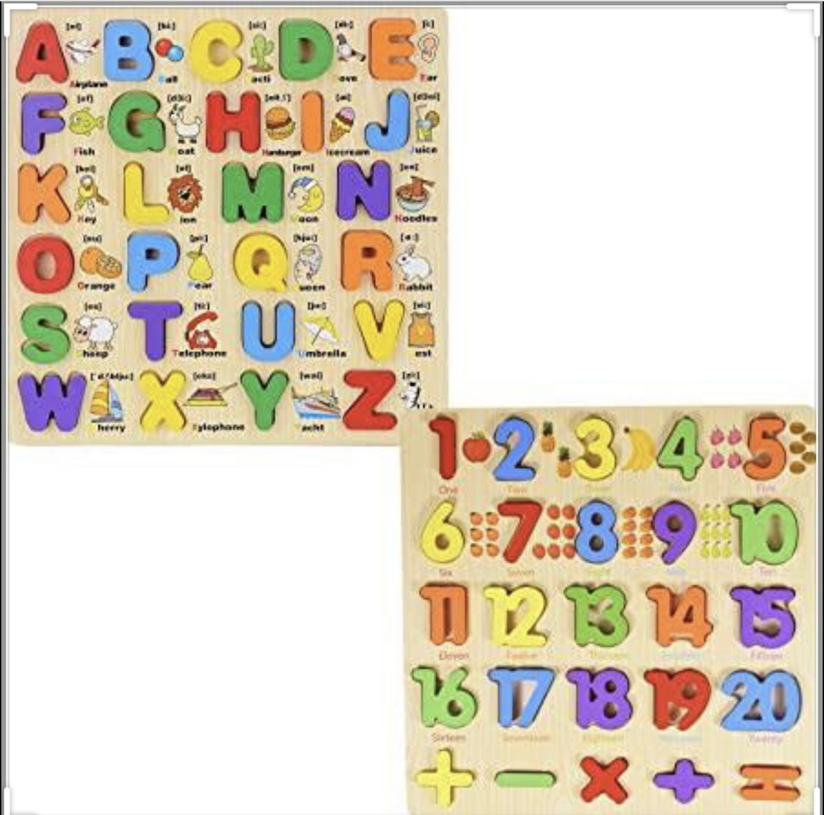 3D Wooden Capital Alphabet & Number Board Puzzles