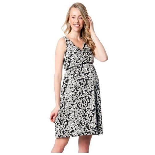Sleeveless Belted Maternity Dress
