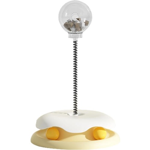 TD Cat Leakage Food Ball Turntable Toy - Yellow