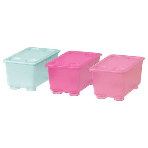 Glis Box With Lid - 17x10 Cm - Pink/turquoise