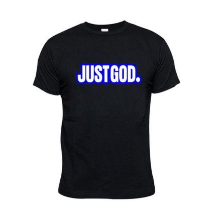 Just God Print Tshirt -black