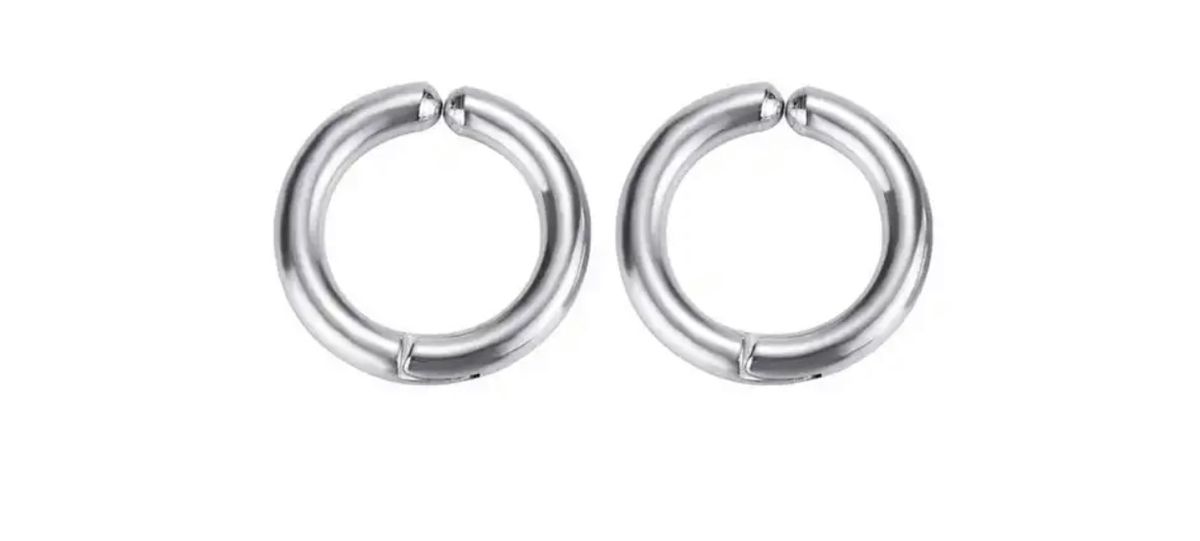 Round Steel Men's Magnetic Earrings