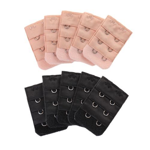 10 Pieces Elastic Bra Extenders Bra Strap Extension Black+Beige