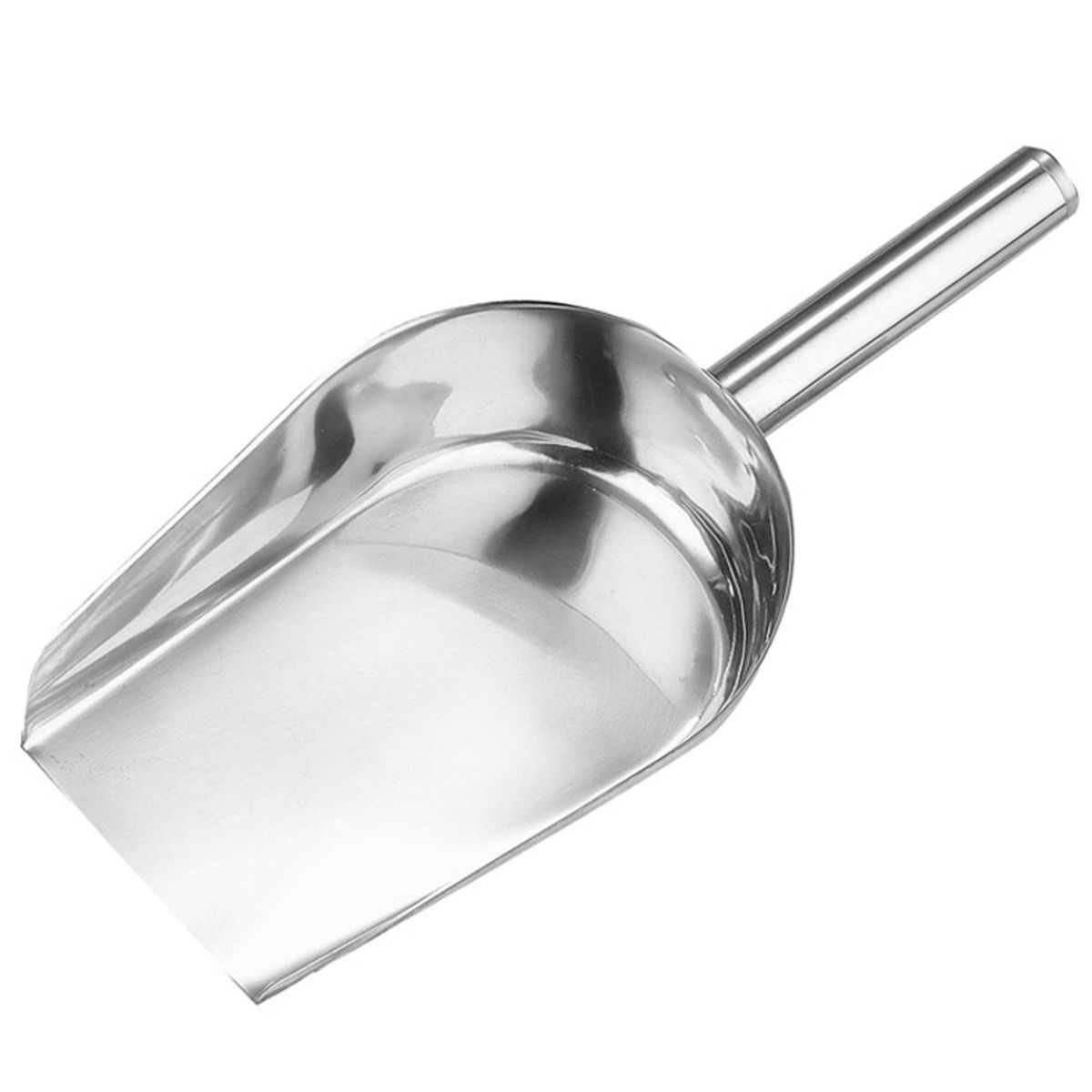 Stainless Steel Scoop Round Mouth Shovel Beans Grains Ices Flour Kitchen Tool