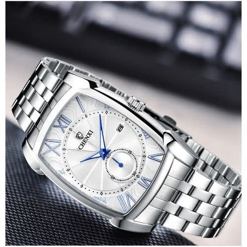 Men Quartz Waterproof Watch - Silver