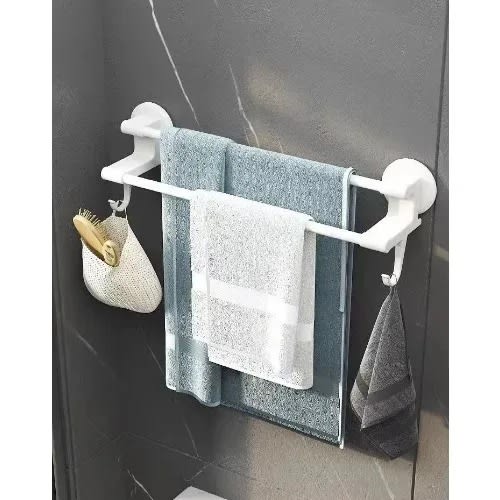 Towel Rack With Hooks - Double Pole
